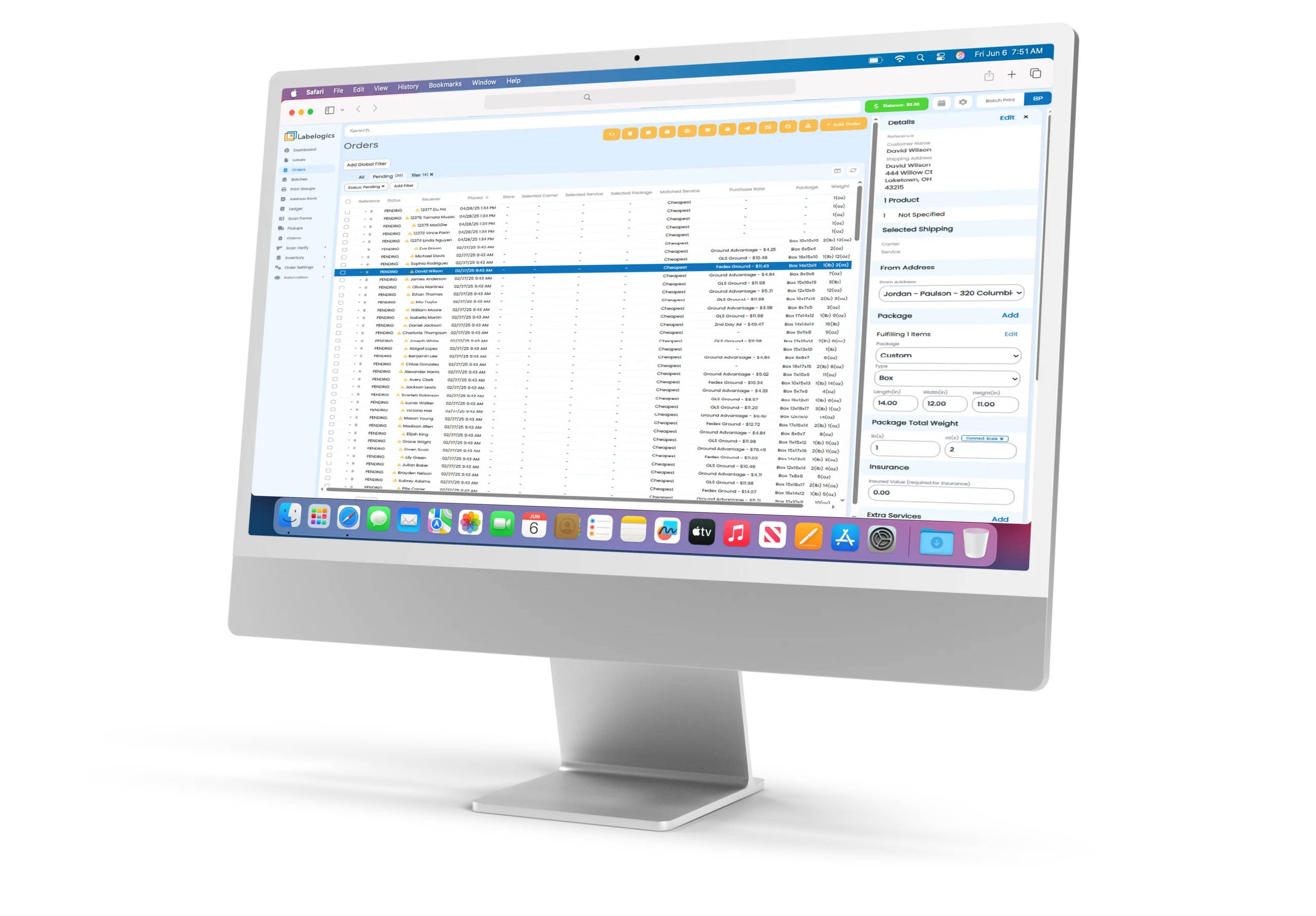 Dashboard screenshot